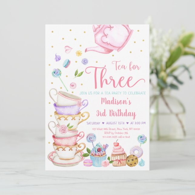 open lace back dress Princess Tea Party Birthday Invitation Editable Template, Kids Let's P –  Puff Paper Co main image 0