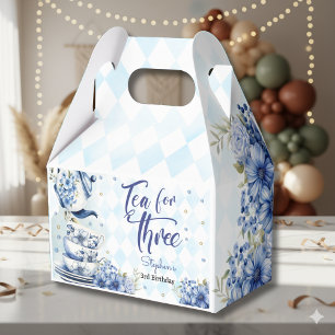 Tea for three, third birthday brunch for kids favor boxes