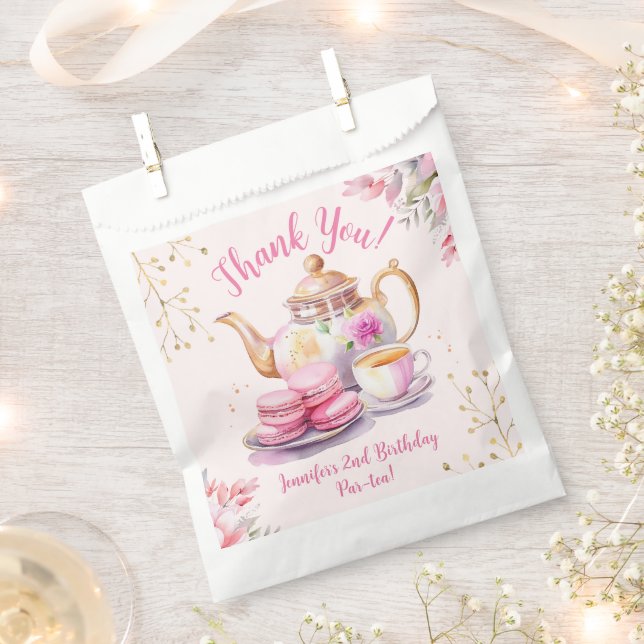 Tea For Two 2nd Birthday Par-tea Favor Bag (Clipped)
