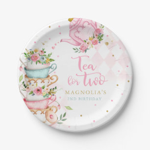 Tea For Two 2nd Birthday Tea Party Decorations  Paper Plates