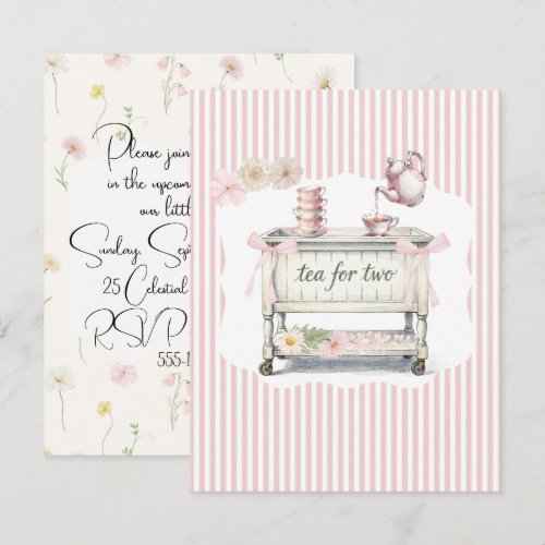 Tea For Two Baby Shower Digital Download Invitation