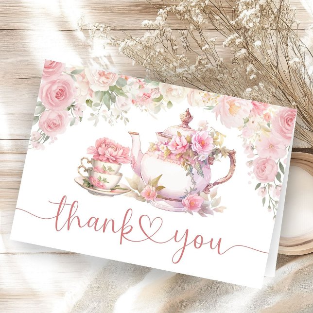 Tea For Two Baby Shower Folded Thank You (Creator Uploaded)