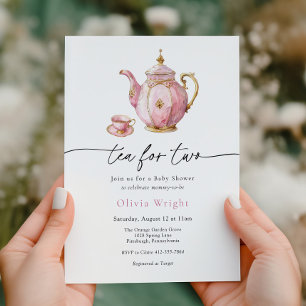 Tea for Two Baby Shower Tea Party Invitation