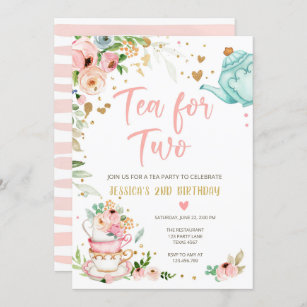 Tea for two baby best sale shower invitations