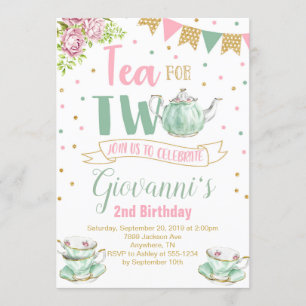 Tea for Two Birthday Party Invitation