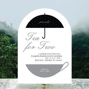 Tea for Two Classic Wedding Tea Shower Invitation