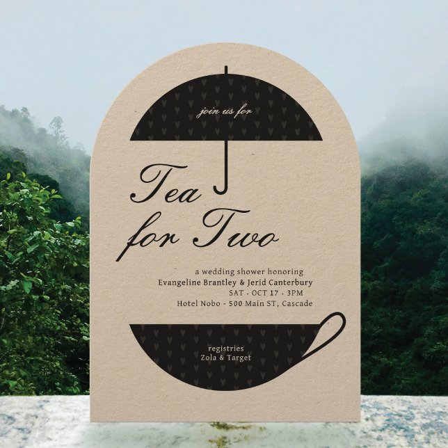Tea for Two Classic Wedding Tea Shower Invitation (Creator Uploaded)