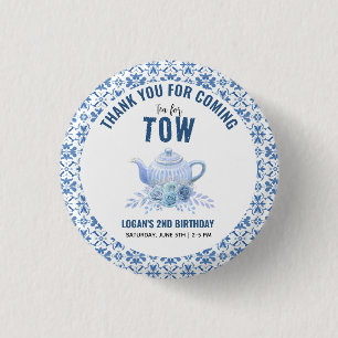 Tea for Two – Floral 2nd Birthday Party Button