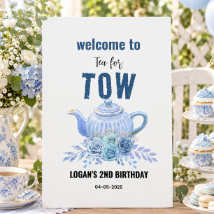 Tea for Two – Floral 2nd Birthday Welcome Foam Board