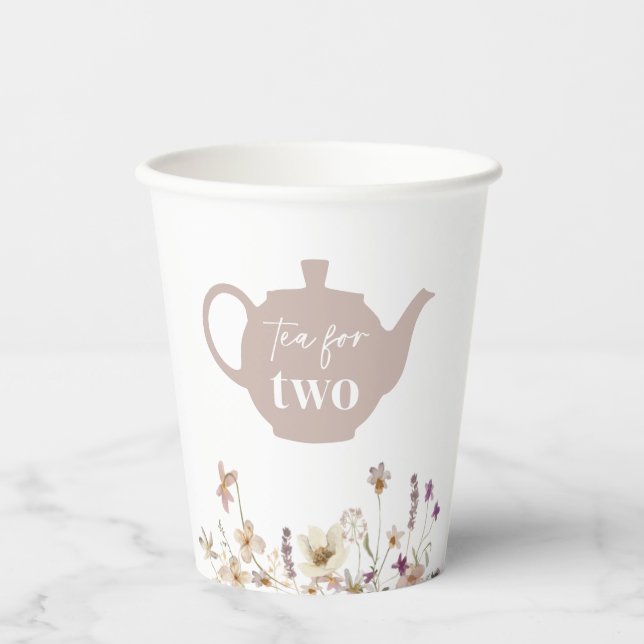 Tea For Two Floral Paper Cups (Front)