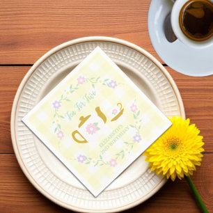 Tea for Two Girl 2nd Birthday Napkins