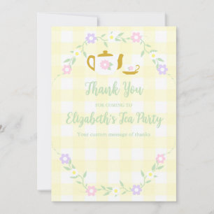 Tea for Two Girl 2nd Birthday Thank You Card