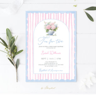 Tea for Two Grandmillennial Baby Shower Invitation