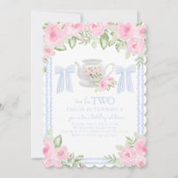 Tea for Two Grandmillennial Birthday Invitation