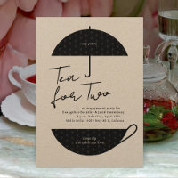 Tea for Two Modern Black Tea Party Invitation