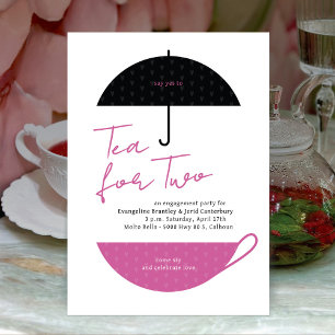 Tea for Two Modern Pink Tea Party Invitation