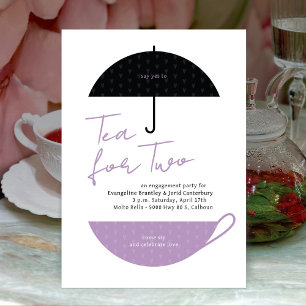 Tea for Two Modern Purple Tea Party Invitation