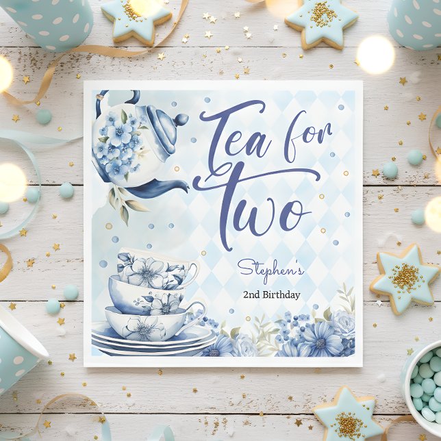 Tea for two, second birthday for kids napkins (Creator Uploaded)