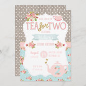 Tea for Two Second Birthday Invitation (Front/Back)