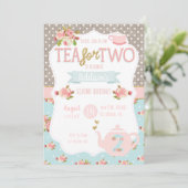 Tea for Two Second Birthday Invitation (Standing Front)