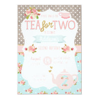 Tea for Two Second Birthday Invitation