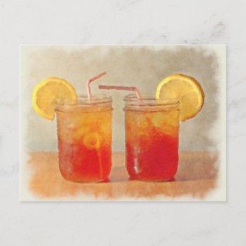 Tea For Two Southern Style Mason Jars Of Sweet Tea Postcard by RedneckHillbillies at Zazzle