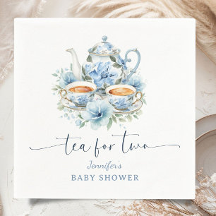 Tea for Two Tea Baby Shower Boy Blue Floral Napkins