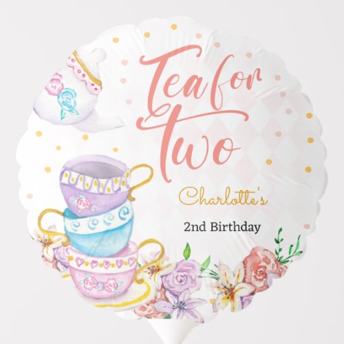 Tea for two tea birthday balloon