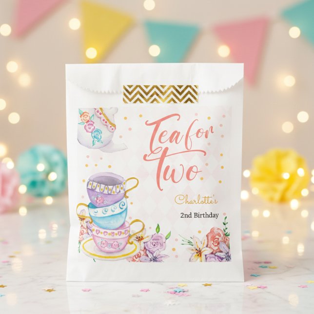 Tea for two, tea birthday favor bag (Creator Uploaded)