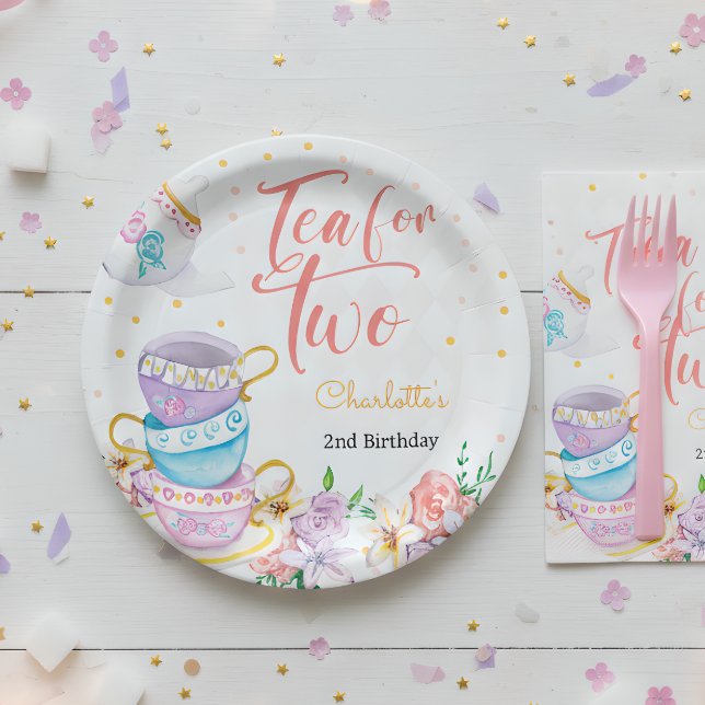 Tea for two, tea birthday paper plates (Creator Uploaded)