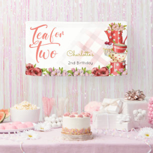 Tea for two, tea flowery birthday banner