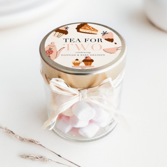 Tea for Two | Tea Party Baby Shower Classic Round Sticker (Creator Uploaded)