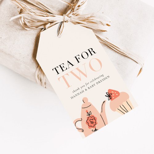 Tea for Two  Tea Party Baby Shower Favor Gift Tags