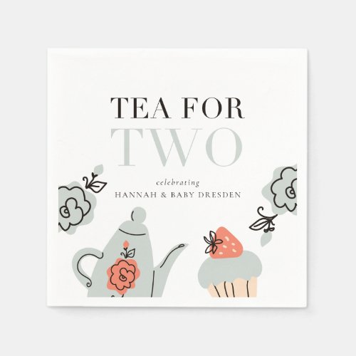 Tea for Two  Tea Party Baby Shower Party Napkins