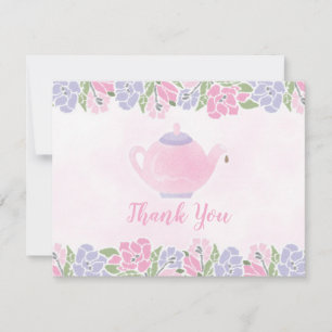 Tea for Two Teapot Baby Shower Thank You Card