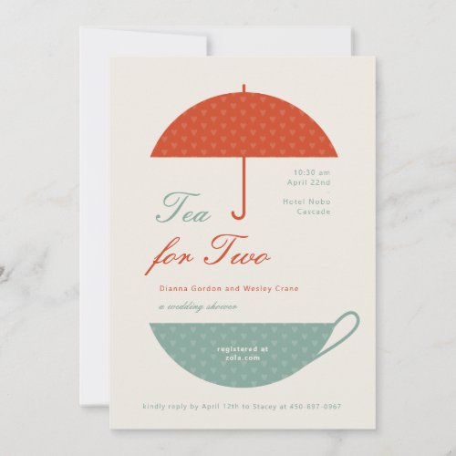 Tea for Two Wedding Shower Invitation