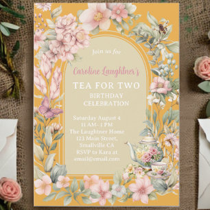 Tea For Two Wildflower Garden Birthday Invitation