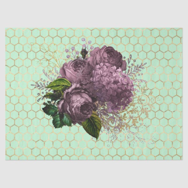 Tea Garden Bee Series Design 32 Tissue Paper (Front)