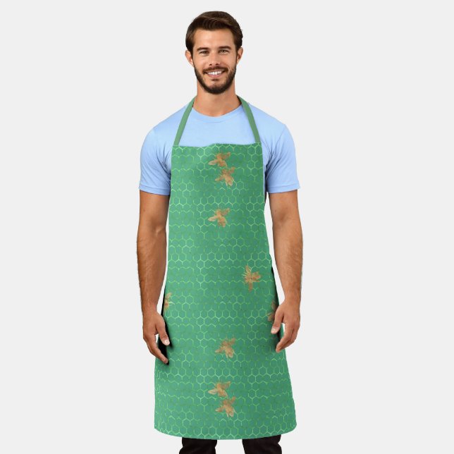 Tea Garden Bee Series Design 6 Apron (Worn)