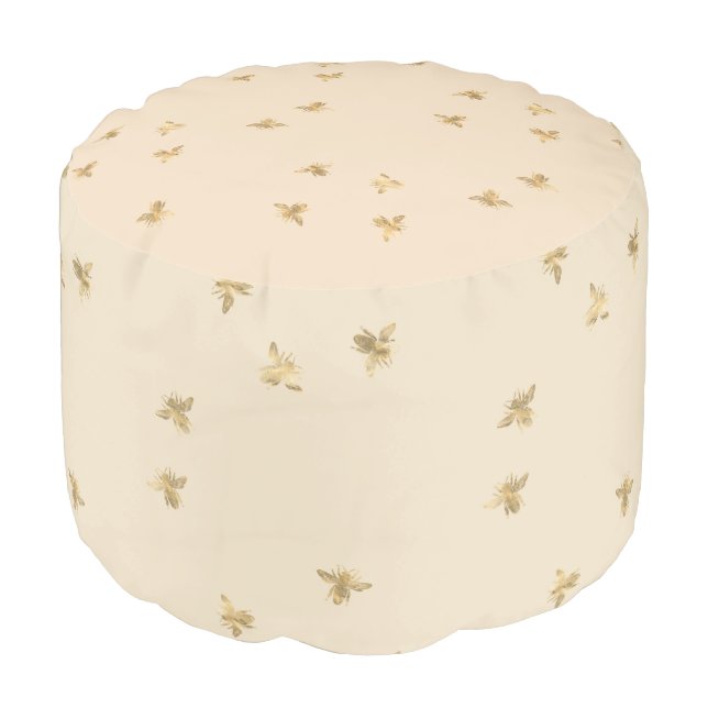 Tea Garden Bee Series Design 8  Pouf (Angled Front)