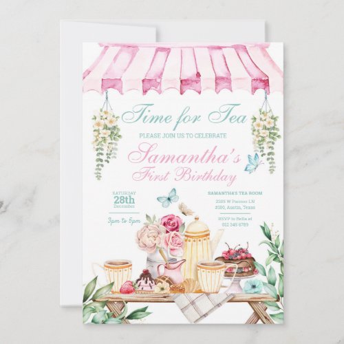 Tea Garden Party Birthday Invitation