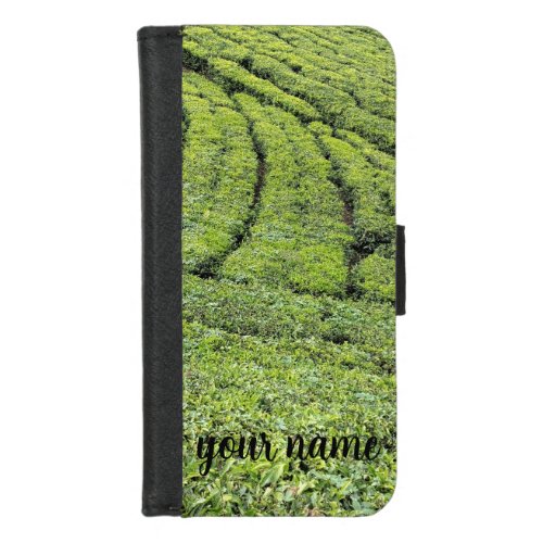 Tea gardens of Munnar on Iphone wallet Case