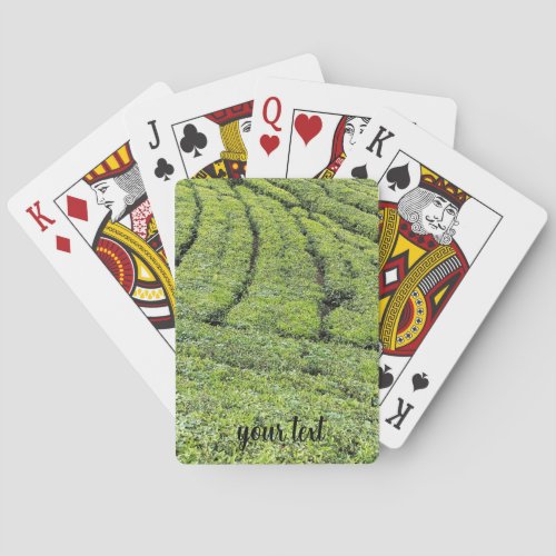 Tea gardens of Munnar on poker cards