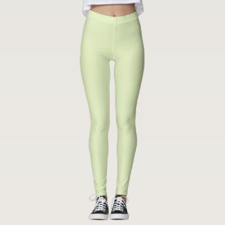 Tea Green Solid Blank Color Leggings
