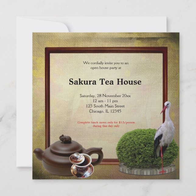 Tea House Grand Opening Invitation (Front)