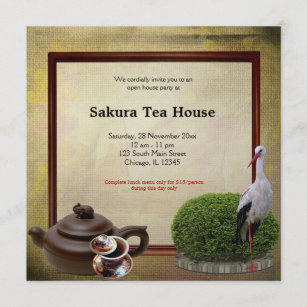 Tea House Grand Opening Invitation