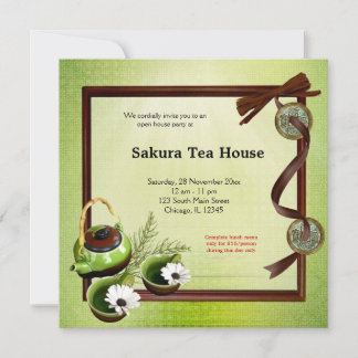 Tea House Grand Opening Invitation