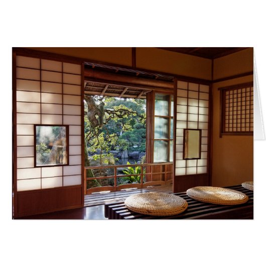 Tea house in spring card (Front Horizontal)