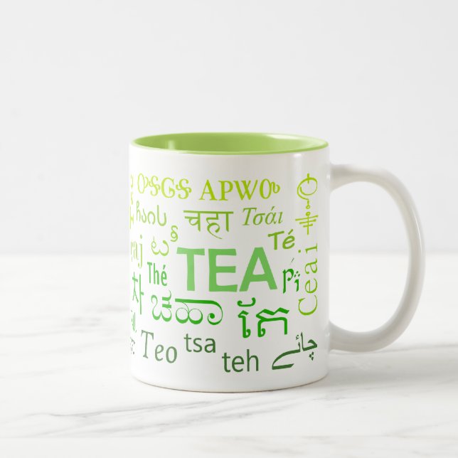 Tea in Every Language Mug in Green (Right)