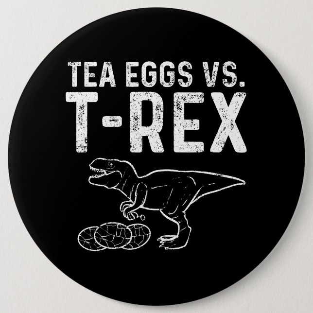 Tea Infuser Against T Rex Dinosaur Dino Eggs Button (Front)